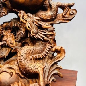 Đạt Ma Tam Long Tam Ngọc Gỗ Sưa