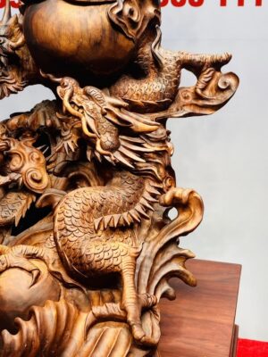 Đạt Ma Tam Long Tam Ngọc Gỗ Sưa