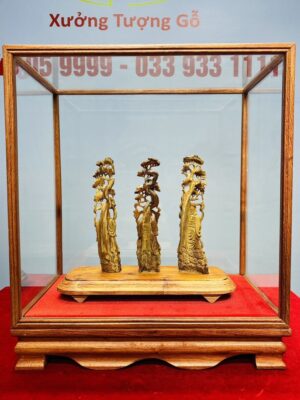 Tam Đa Phúc Lộc Thọ Đứng Tùng Gỗ Hoàng Đàn