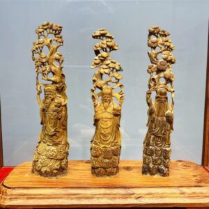 Tam Đa Phúc Lộc Thọ Đứng Tùng Gỗ Hoàng Đàn