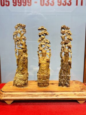 Tam Đa Phúc Lộc Thọ Đứng Tùng Gỗ Hoàng Đàn