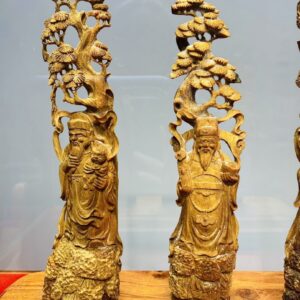Tam Đa Phúc Lộc Thọ Đứng Tùng Gỗ Hoàng Đàn