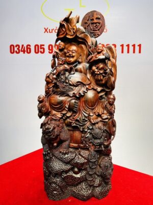 Di Lạc Ngũ Tiểu Ngồi Trống Gỗ Trắc