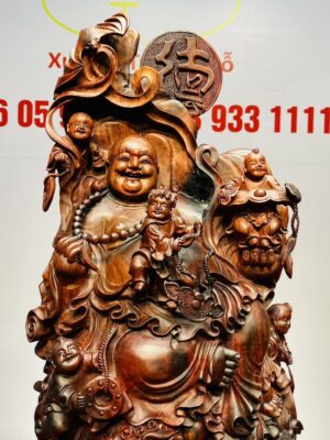 Di Lạc Ngũ Tiểu Ngồi Trống Gỗ Trắc