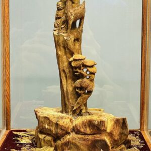 Ông Thọ Nhất Tiểu Hươu Sao Cây Tùng Gỗ Hoàng Đàn