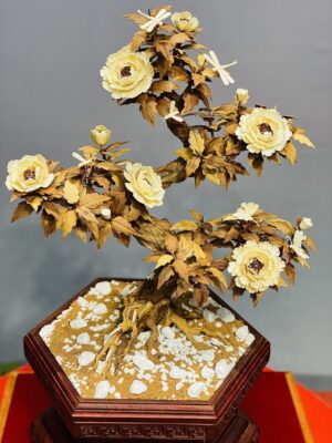 Bonsai Hoa Phù Dung Ngà Voi Gỗ Hoàng Đàn