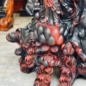 Phật Quan Âm Đứng Đài Sen Gỗ Trắc