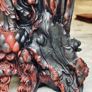 Phật Quan Âm Đứng Đài Sen Gỗ Trắc