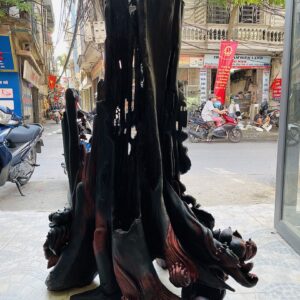 Phật Quan Âm Đứng Đài Sen Gỗ Trắc