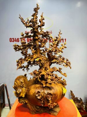 Bình Hoa Mai Gỗ Nu Hương