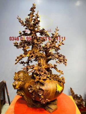 Bình Hoa Mai Gỗ Nu Hương
