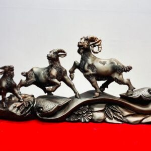 Tam Dương Đứng Cầu Gậy Như Ý Gỗ Trắc