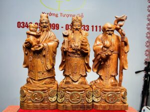 Tam Đa Phúc Lộc Thọ Gỗ Hương