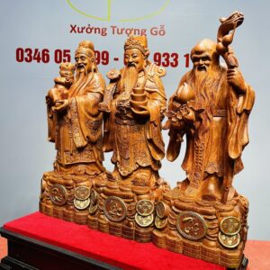 Tam Đa Phúc Lộc Thọ Gỗ Hương