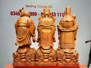 Tam Đa Phúc Lộc Thọ Gỗ Hương