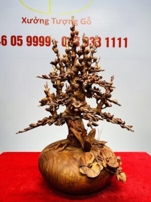 Bình Hoa Mai Gỗ Sưa