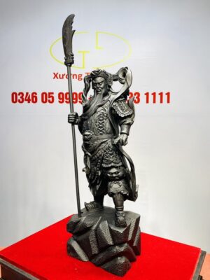 Quan Công Chống Đao Gỗ Mun Sừng Khánh Hòa