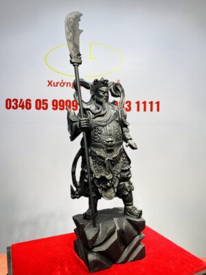 Quan Công Chống Đao Gỗ Mun Sừng Khánh Hòa