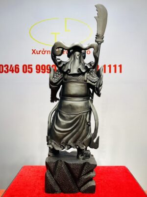 Quan Công Chống Đao Gỗ Mun Sừng Khánh Hòa