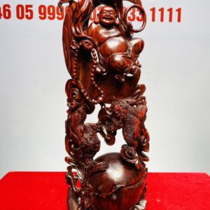 Di Lạc Ngự Nguyệt Song Tỳ Hưu Gỗ Tử Đàn