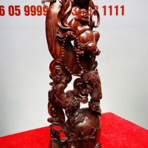 Di Lạc Ngự Nguyệt Song Tỳ Hưu Gỗ Tử Đàn
