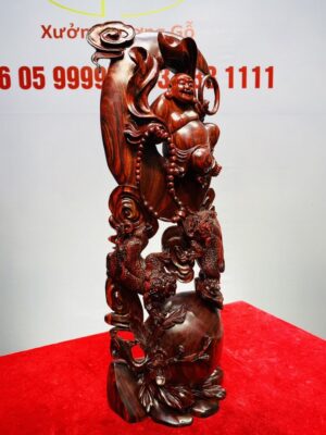 Di Lạc Ngự Nguyệt Song Tỳ Hưu Gỗ Tử Đàn