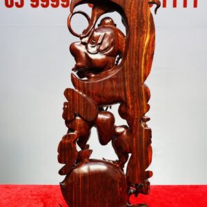 Di Lạc Ngự Nguyệt Song Tỳ Hưu Gỗ Tử Đàn