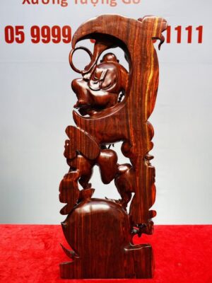 Di Lạc Ngự Nguyệt Song Tỳ Hưu Gỗ Tử Đàn