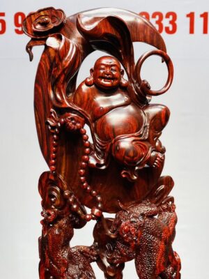 Di Lạc Ngự Nguyệt Song Tỳ Hưu Gỗ Tử Đàn
