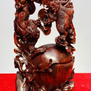 Di Lạc Ngự Nguyệt Song Tỳ Hưu Gỗ Tử Đàn