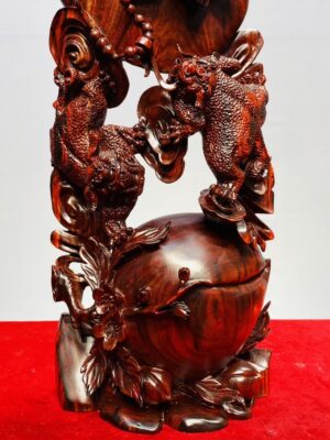 Di Lạc Ngự Nguyệt Song Tỳ Hưu Gỗ Tử Đàn