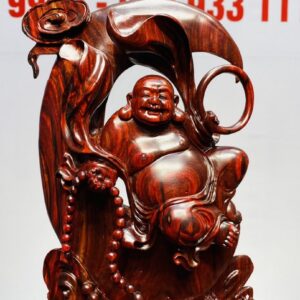 Di Lạc Ngự Nguyệt Song Tỳ Hưu Gỗ Tử Đàn