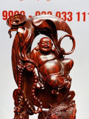 Di Lạc Ngự Nguyệt Song Tỳ Hưu Gỗ Tử Đàn
