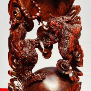 Di Lạc Ngự Nguyệt Song Tỳ Hưu Gỗ Tử Đàn