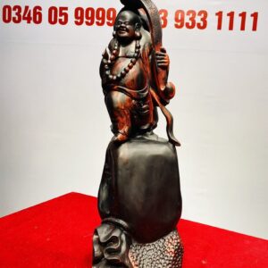 Di Lạc Cầm Gậy Như Ý Đứng Bao Tiền Gỗ Trắc