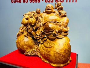 Di Lạc Ngũ Tiểu Cành Đào Ngồi Bao Tiền Gỗ Nu Ngọc Am