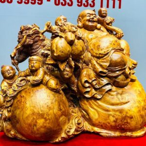 Di Lạc Ngũ Tiểu Cành Đào Ngồi Bao Tiền Gỗ Nu Ngọc Am
