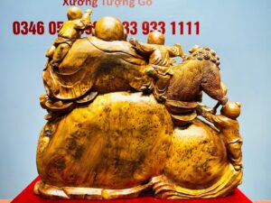 Di Lạc Ngũ Tiểu Cành Đào Ngồi Bao Tiền Gỗ Nu Ngọc Am