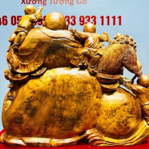 Di Lạc Ngũ Tiểu Cành Đào Ngồi Bao Tiền Gỗ Nu Ngọc Am