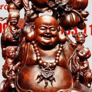 Di Lạc Vác Cành Đào Cửu Tiểu Đứng Trống Gỗ Tử Đàn