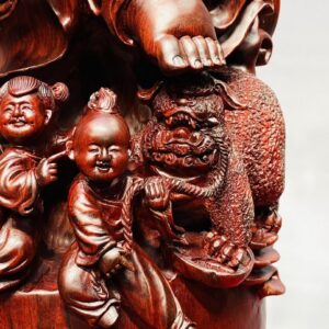 Di Lạc Vác Cành Đào Cửu Tiểu Đứng Trống Gỗ Tử Đàn