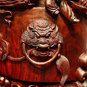 Di Lạc Vác Cành Đào Cửu Tiểu Đứng Trống Gỗ Tử Đàn