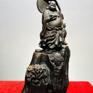 Di Lạc Cầm Gậy Như Ý Gỗ Trắc