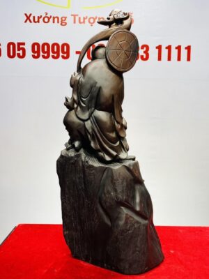 Di Lạc Cầm Gậy Như Ý Gỗ Trắc