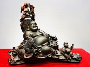 Di Lạc Nhất Tiểu Thiềm Thừ Ngồi Bao Tiền Gậy Như Ý Gỗ Trắc