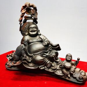 Di Lạc Nhất Tiểu Thiềm Thừ Ngồi Bao Tiền Gậy Như Ý Gỗ Trắc