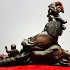 Di Lạc Nhất Tiểu Thiềm Thừ Ngồi Bao Tiền Gậy Như Ý Gỗ Trắc