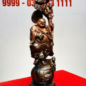 Di Lạc Nhị Tiểu Vác Nấm Linh Chi Đứng Trống Gỗ Trắc