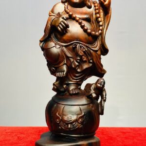 Di Lạc Nhị Tiểu Vác Nấm Linh Chi Đứng Trống Gỗ Trắc
