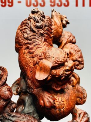 Song Nghê Vờn Cầu Gỗ Trắc